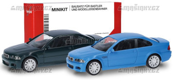 H0 - MiniKit BMW M3 Coup (E46), zelen/modr (2 kusy)