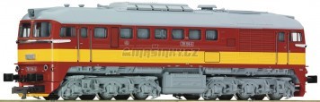 TT - Dieselov lokomotiva T 781 194 - 6 se lutm pruhem SD  - analog
