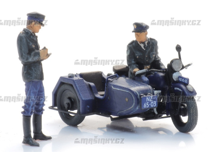 H0 - Stavebnice motocyklu sk policie s postrannm vozkem #1